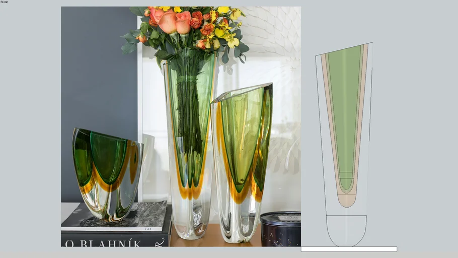 Vaso Decorativo de Murano Triangular Alto Âmbar Fumê, Estiloso para sala de  estar, ambiente interno e externo, luxo - Cristais Cadoro - Vasos  Decorativos - Magazine Luiza