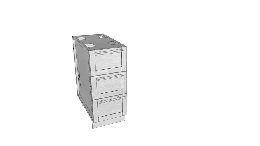 Outdoor 15" three drawer cabinet Sedona door style