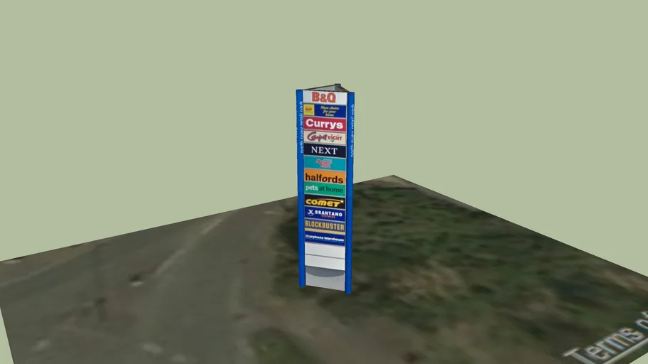 North Quay Retail Park Sign Lowestoft 3D Warehouse