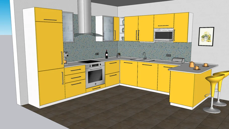 Modern yellow kitchen