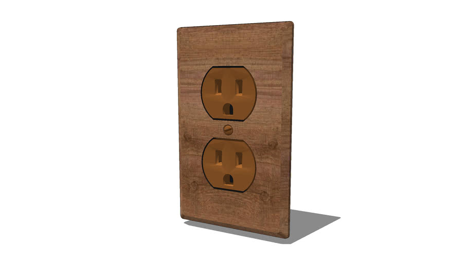 Decorative Wooden Electrical Outlet Faceplate 3D Warehouse