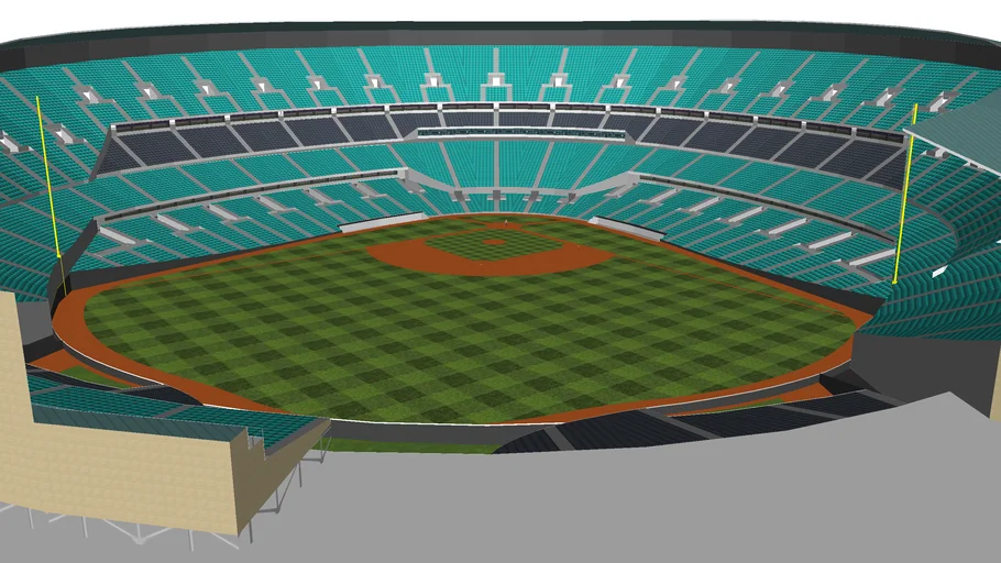 YouTheFan MLB Miami Marlins Wooden 8 in. x 32 in. 3D Stadium