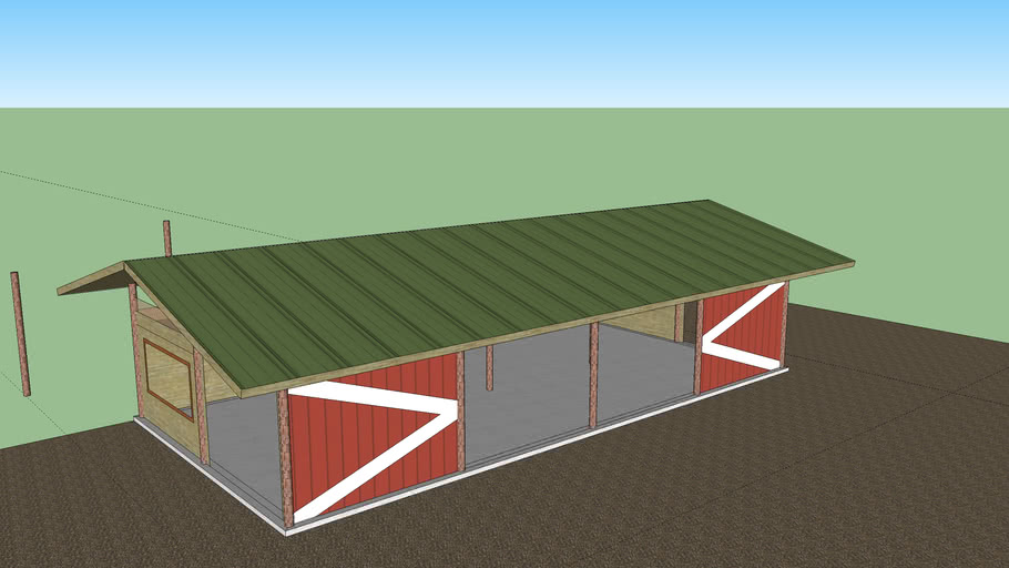 Pole Barn - Gable Roof | 3D Warehouse