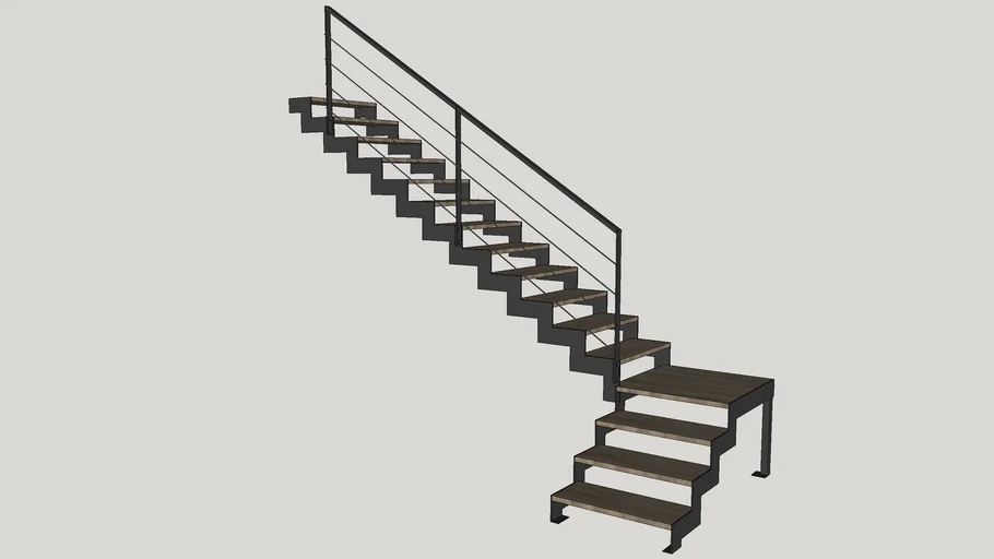 Staircase Double landing stringers rack | 3D Warehouse