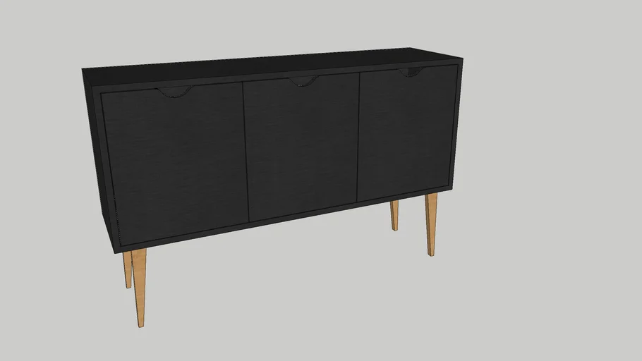 LIN BUFFET TOK STOK 3 PORTAS 120X35CM | 3D Warehouse