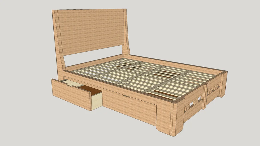 Queen size storage bed