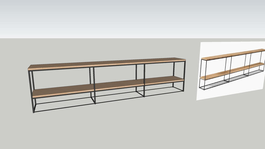 WEST ELM STREAMLINE BOOKSHELF CONSOLE 3D Warehouse