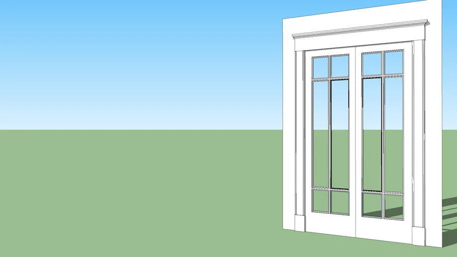 French doors built into wall 3D Warehouse