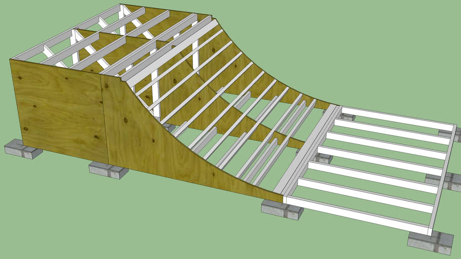 4 Foot Mini Ramp QuarterSection 3D Warehouse