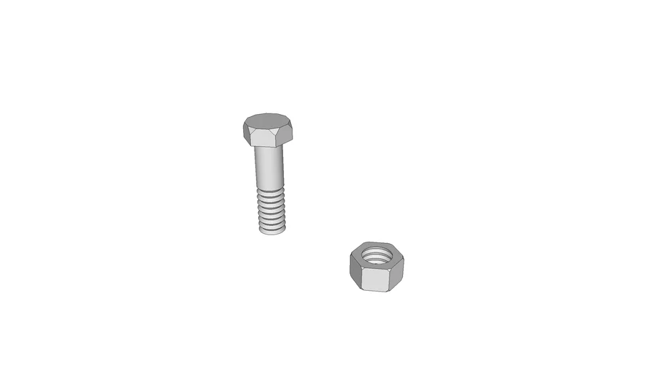 M22 bolt and nut 3D Warehouse