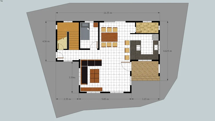 proposed ground floor plan at Rio de Oro Subd., Gen. Trias, Cavite | 3D ...