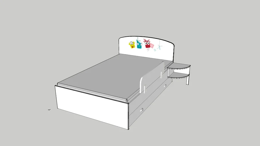 Bed 120 FUNNY ABC 3D Warehouse