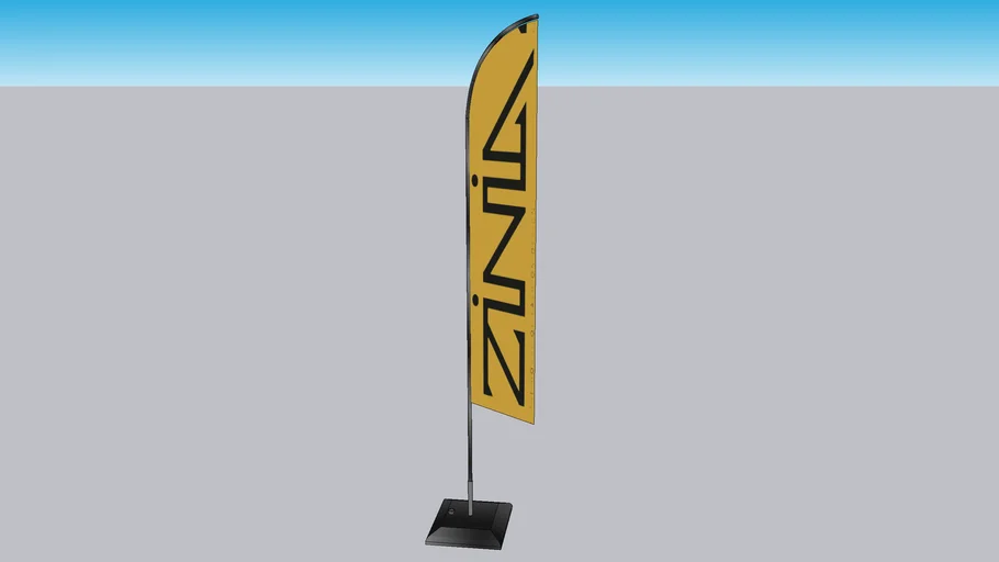 Beachflag ZINIA BK/GLD | 3D Warehouse