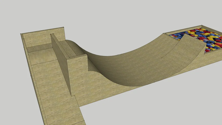 large jump box into foam pit indoor wooden 3D Warehouse