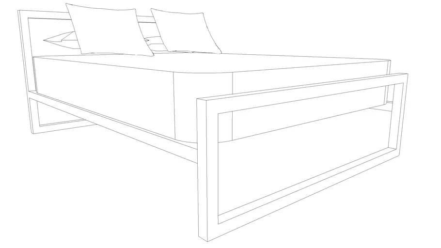 room and board architecture bed queen 3D Warehouse