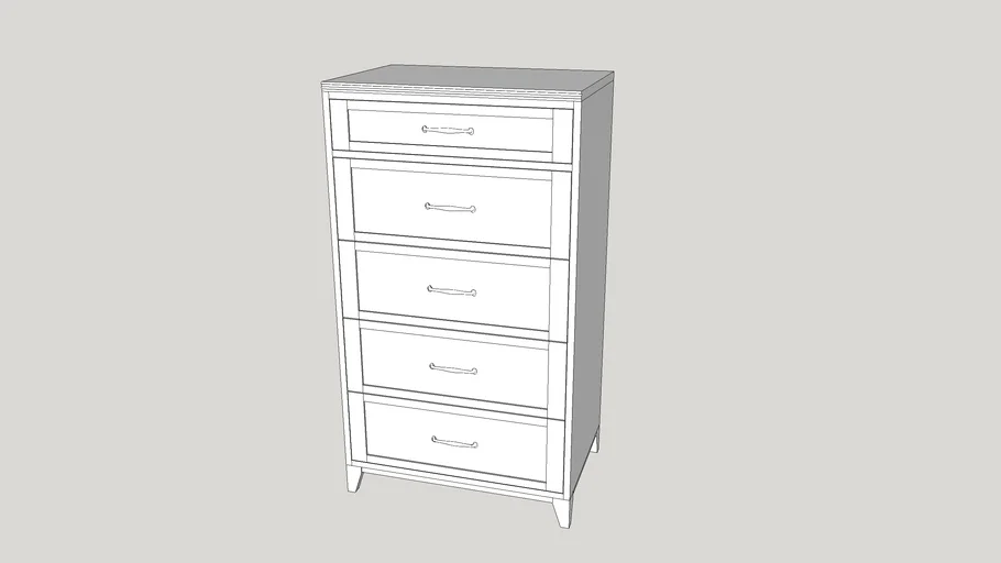Hampton 5Drawer Tall Dresser 3D Warehouse