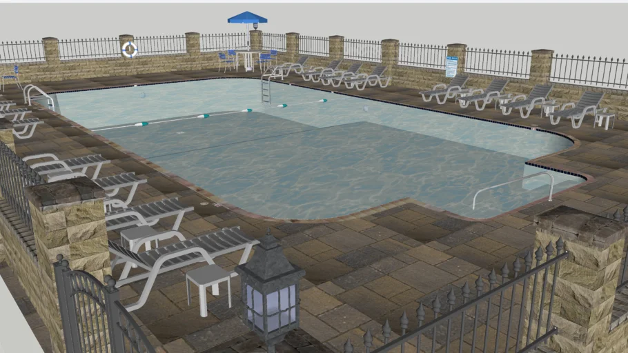 Detailed Commercial Swimming Pool | 3D Warehouse