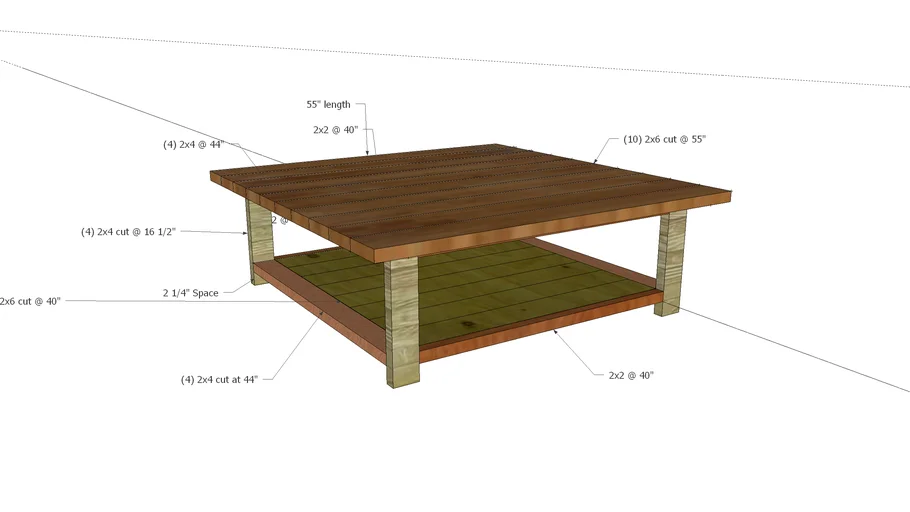 2x6 coffee table | 3D Warehouse