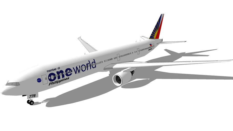 Philippine Airlines Boeing 777-300ER in Oneworld Livery (RP-C7776) | 3D ...