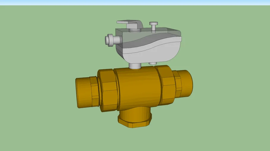 638193 Motorised Three Way Ball Valve With T Drilling 3d Warehouse 9487