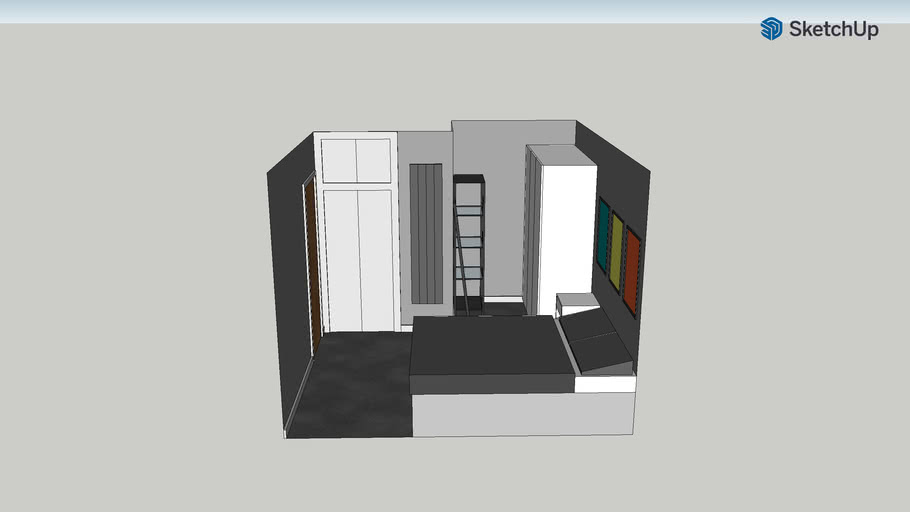 Bedroom (Shelving unit + Mirror) | 3D Warehouse