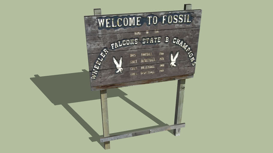 Welcome Sign Fossil, Oregon