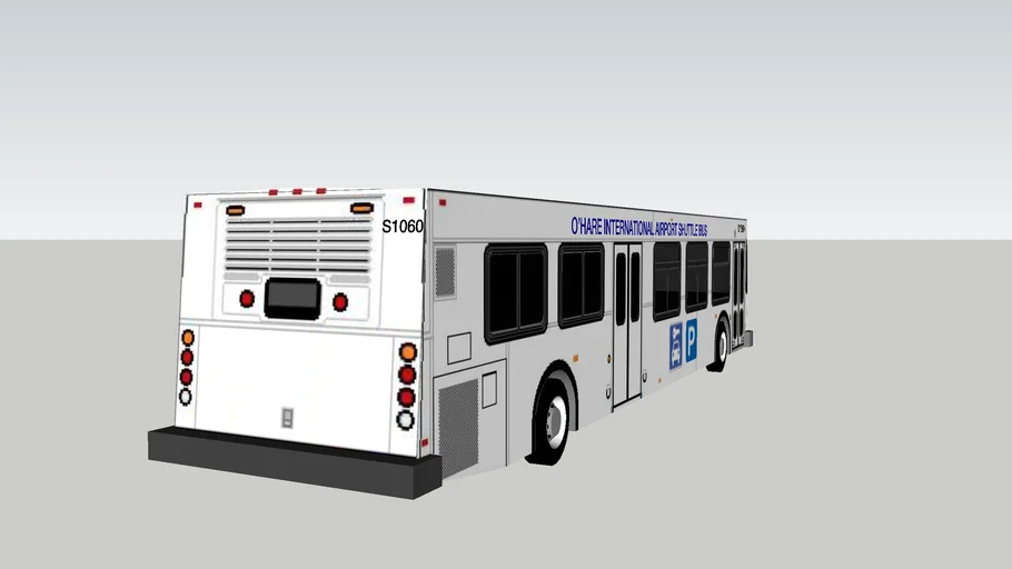 2004 new flyer d40lf o'hare rental car shuttle 3D Warehouse