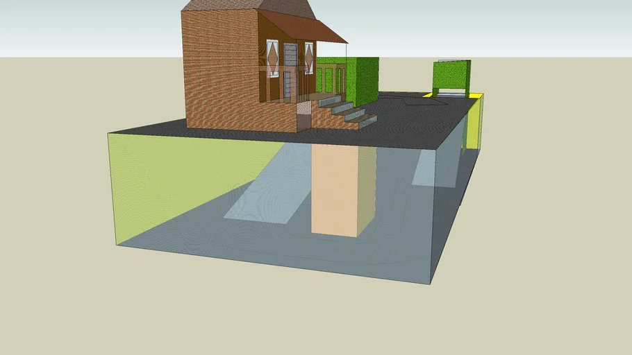 Casa con gran garaje subterráneo | 3D Warehouse