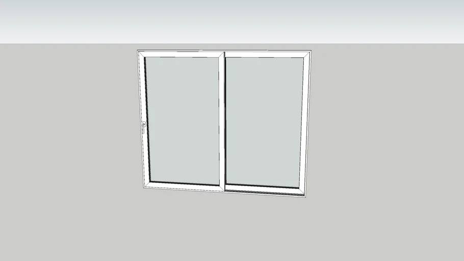 Porta de Correr PVC 2 Folhas 250x212x15 - - 3D Warehouse