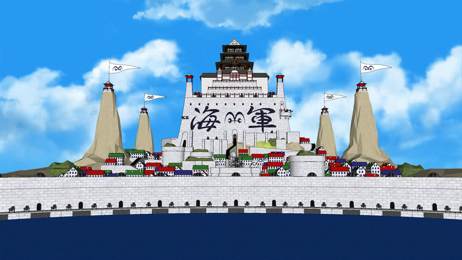 One Piece Marineford Marine Hq マリンフォード 海軍本部 3d Warehouse