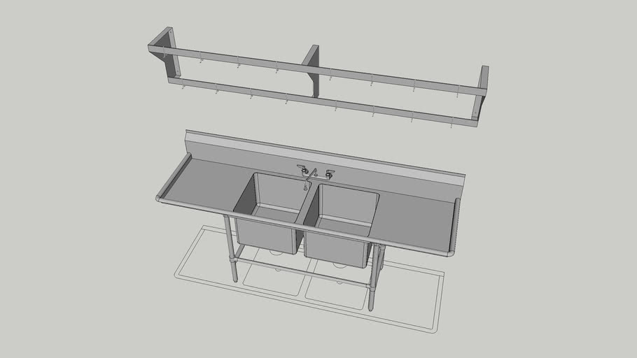 Two Compartment Sink 3D Warehouse