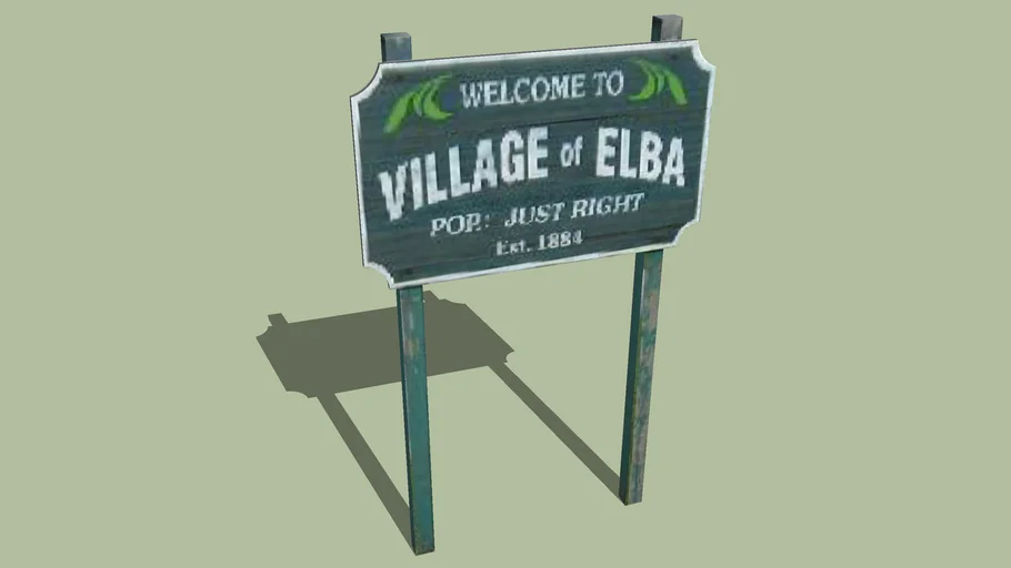 Sign Village of Elba, New York 3D Warehouse