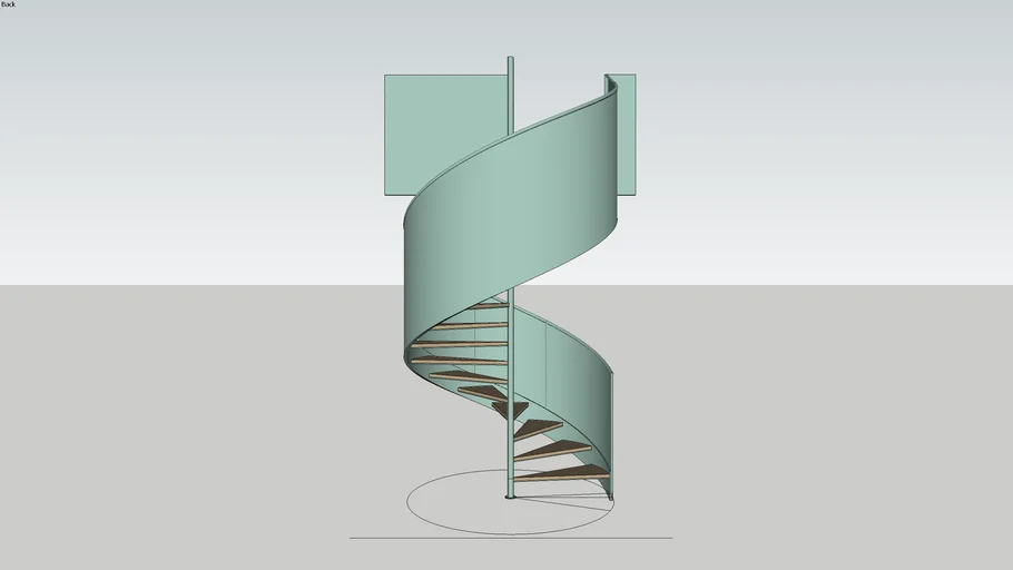 Spiral staircase-green-9 | 3D Warehouse