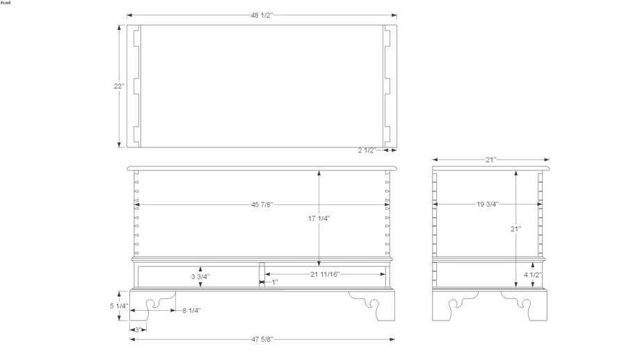 Large Blanket Chest from Popular Woodworking August 2009 3D Warehouse