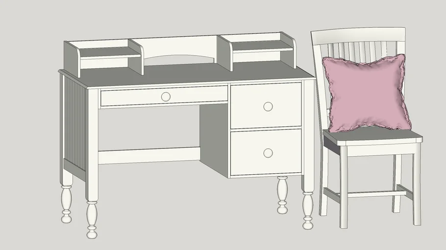 Pottery Barn Desk and Chair 3D Warehouse
