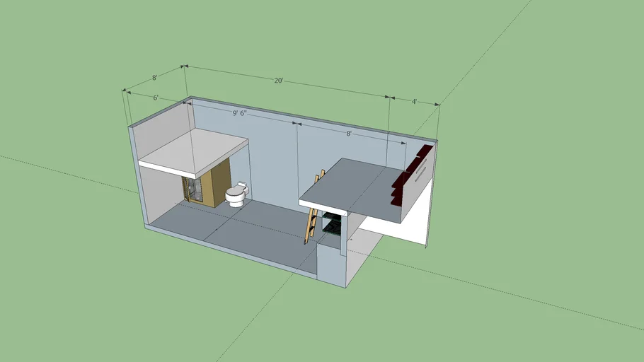 Tiny house floor plan- tiny house quest | 3D Warehouse