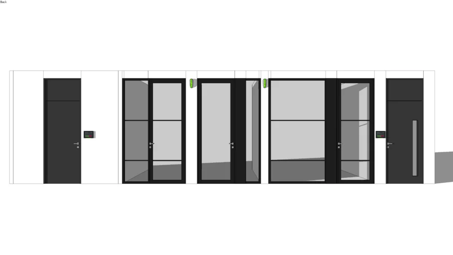 DOOR GLASS PARTITION + ACCESS CONTROL SYSTEM Model by Pooh