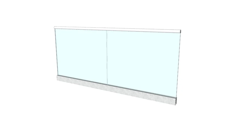 Profile Builder 2 Parametric Assembly: Simple Glass Railing with Stainless Steel Top Rail and Base Frame