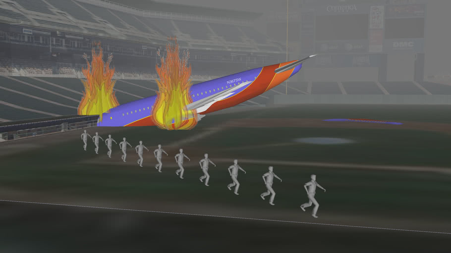 Plane Crash into Baseball Field (7 mb) 3D Warehouse