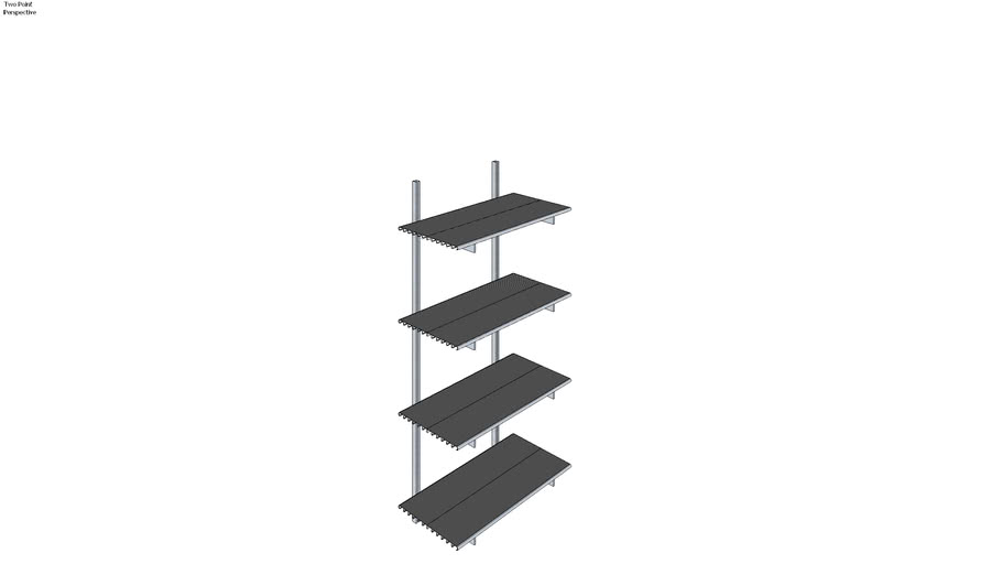 ISS Designs Modular Shelving Wall Mounted System With Aluminum