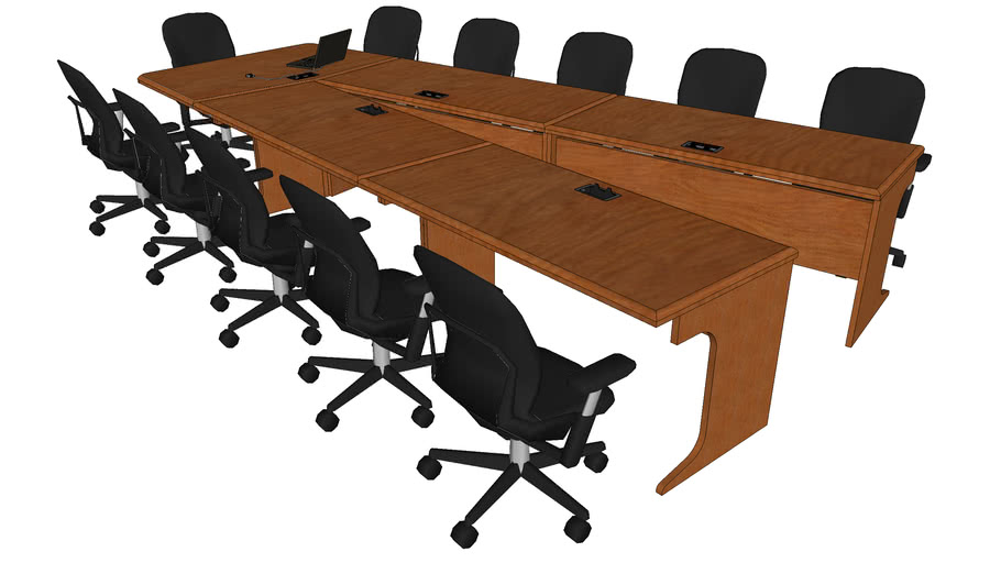 13' 7" Open V Conference Table