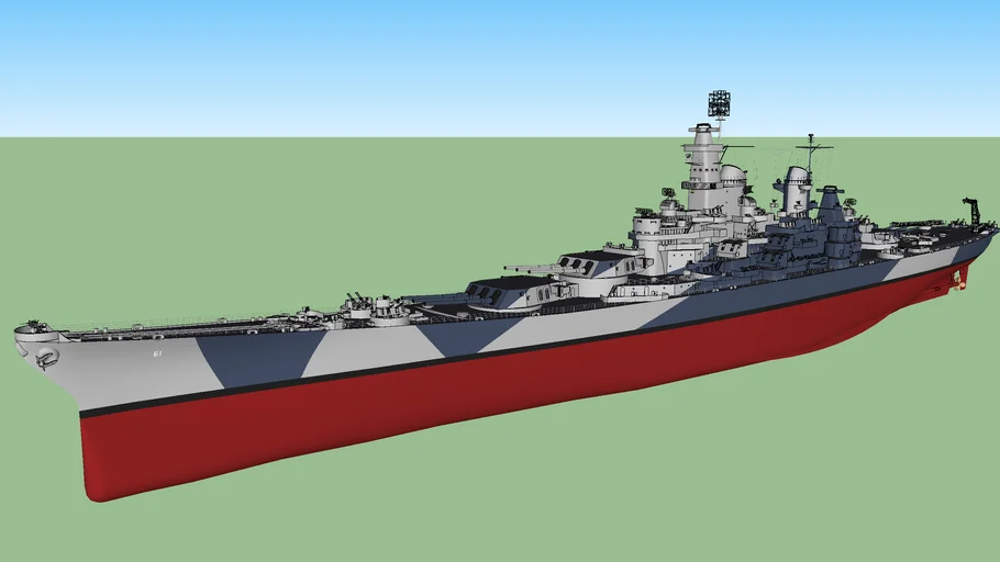 USS BB 61 Iowa class battleship 1944 アイオワ級戦艦 - - 3D Warehouse