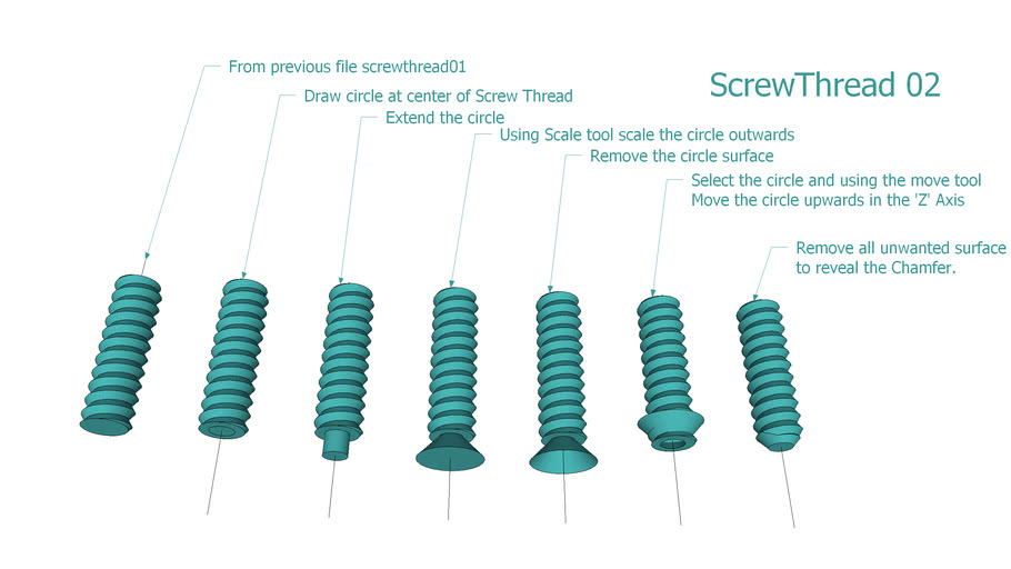 Drawing Screw Thread part 2 3D Warehouse