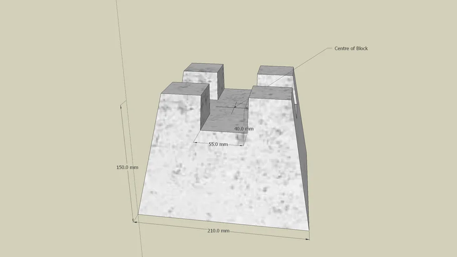 DEKO 250 x 150 x 150mm Instant Concrete Foundation Block 3D Warehouse