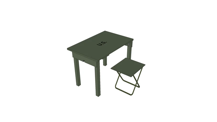 Army Folding Field Table | 3D Warehouse