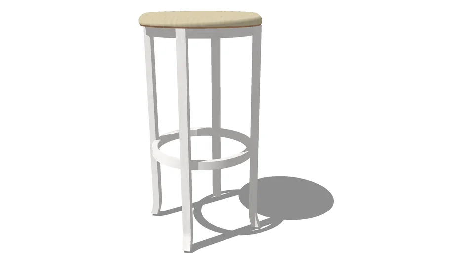 white bar stool wood 3D Warehouse