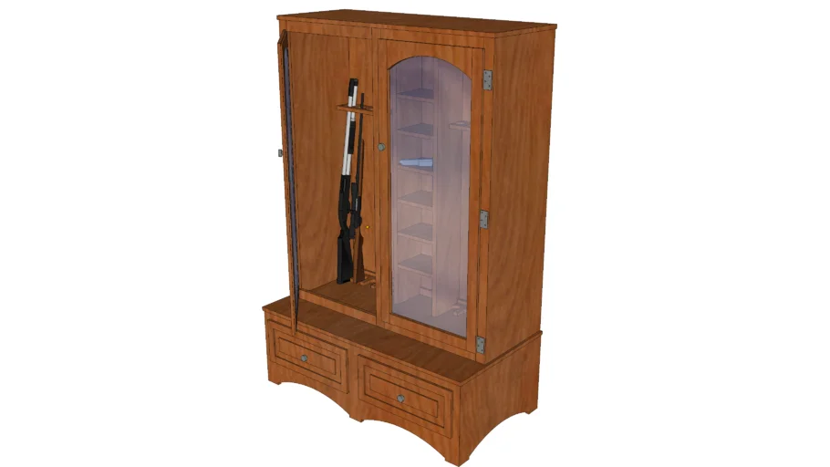 Oak Gun Cabinet | 3D Warehouse