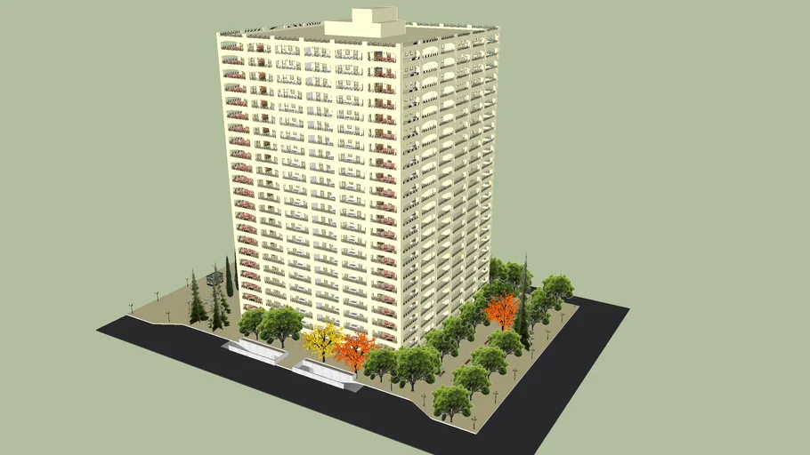 High Rise Building With Apartments 3D Warehouse   Ccd003f0 2037 423d B192 Bbc2195958b9