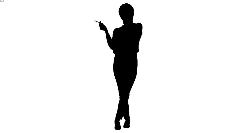 2d Silhouette Front Woman Smoking 3d Warehouse 4993