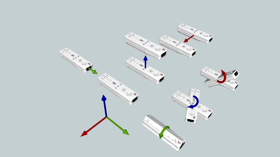 Wiimote Pitch Roll and Yaw on 3 axes 3D Warehouse